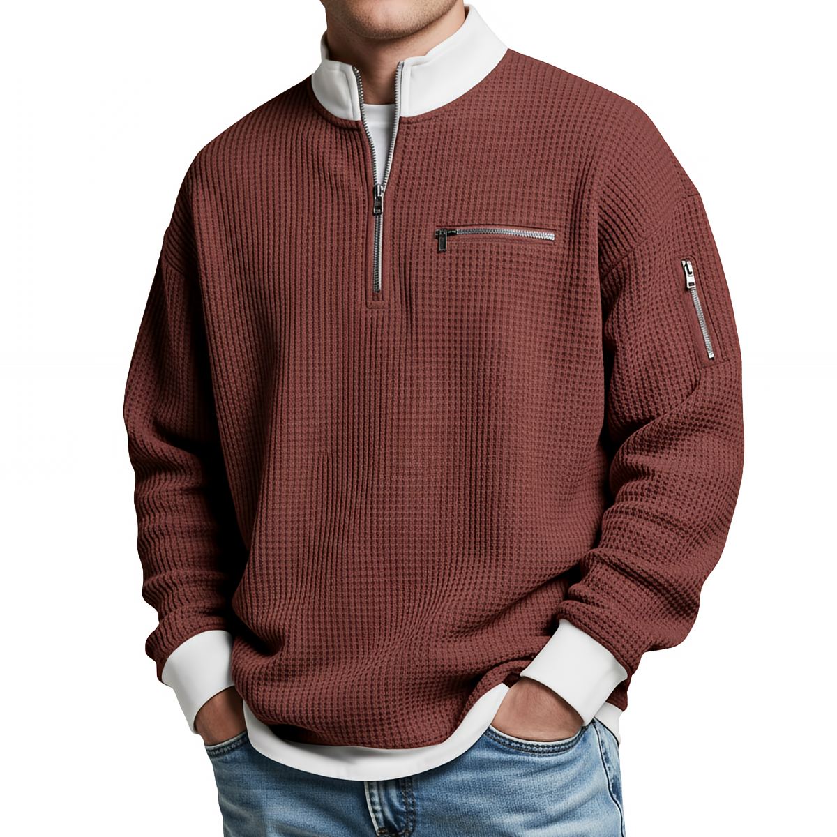 Loris · Maglia waffle · Rosso