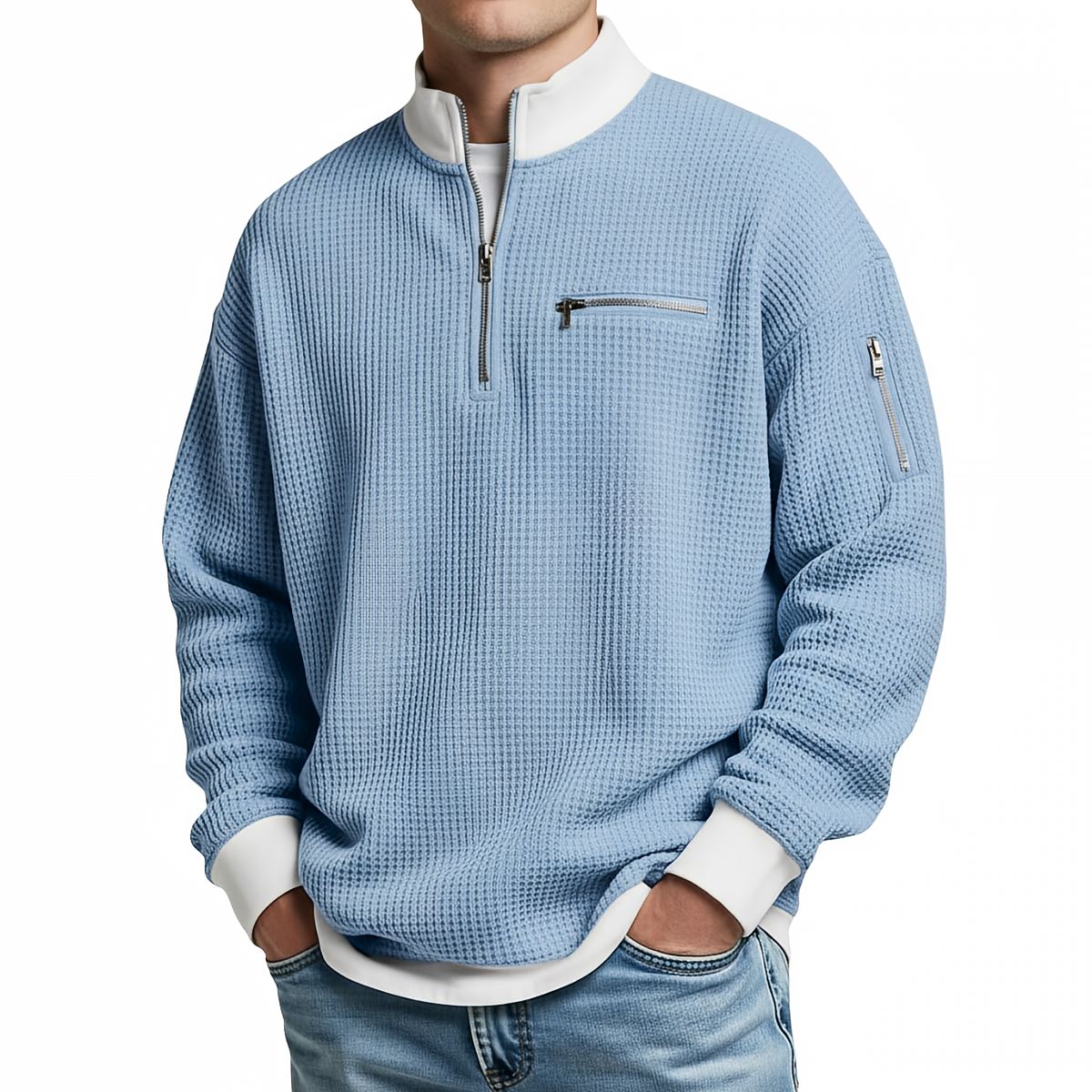 Loris · Maglia waffle · Azzurro