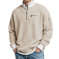 Loris · Maglia waffle con mezza zip — Colore Beige