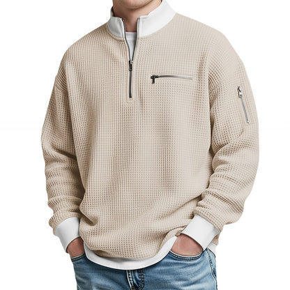 Loris · Maglia waffle con mezza zip