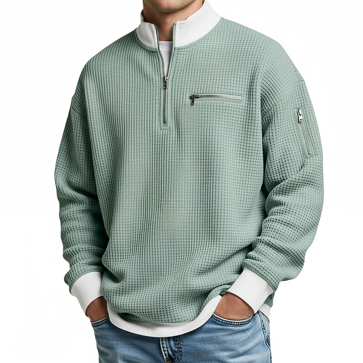 Loris · Maglia waffle · Verde chiaro