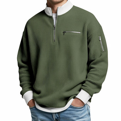 Loris · Maglia waffle con mezza zip