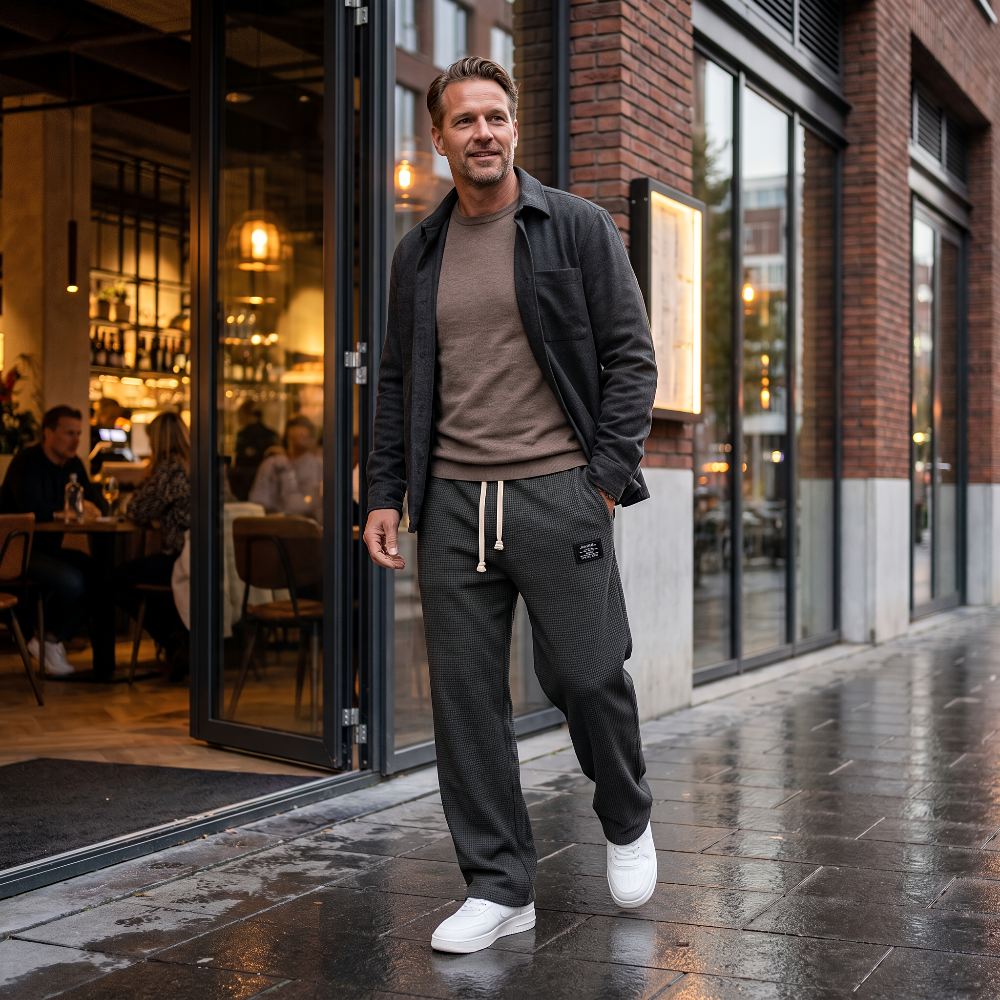 Levante · Pantaloni waffle con gamba ampia