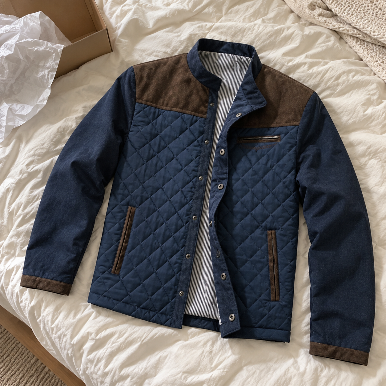 Rombo · Bomber trapuntato bicolore · foto cliente