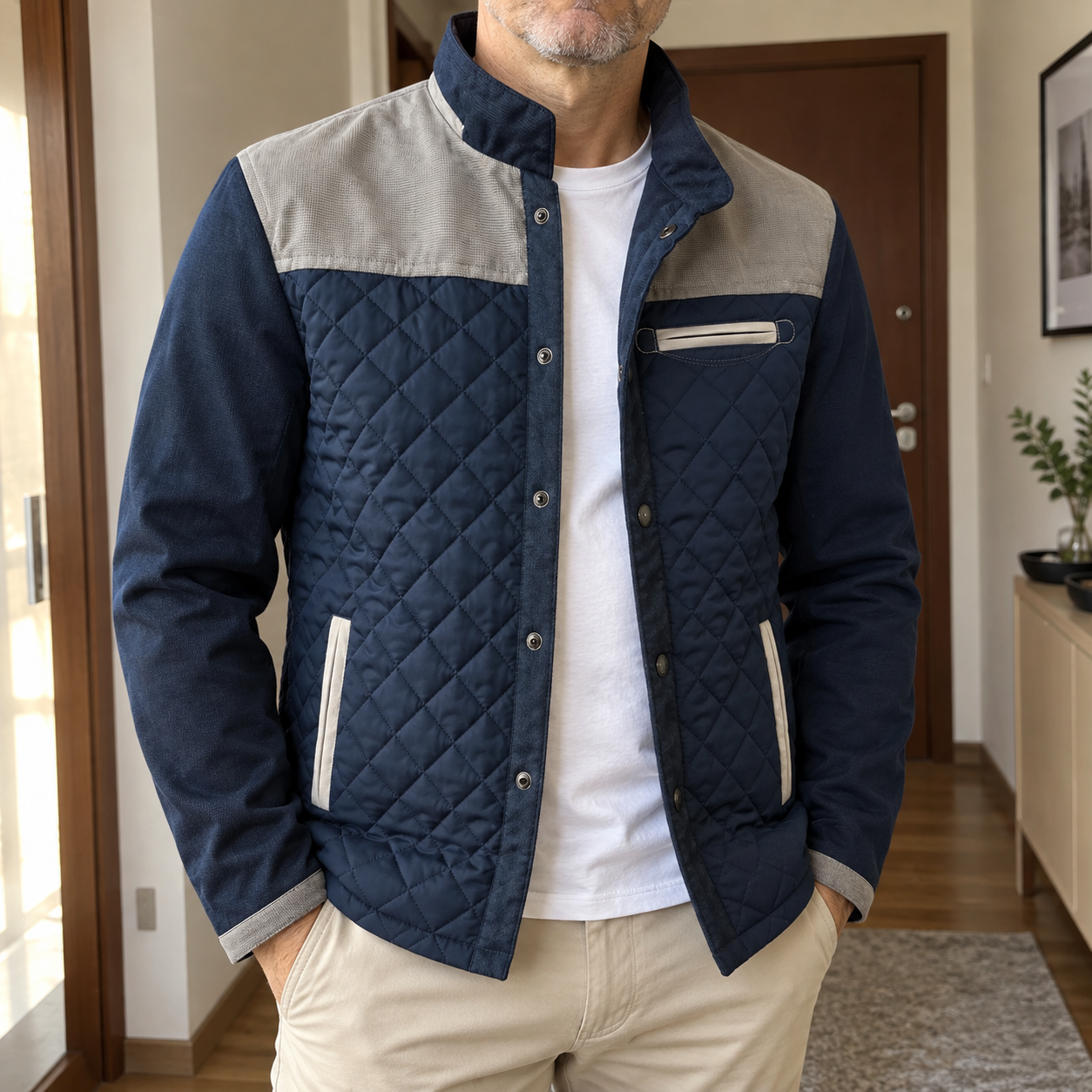 Rombo · Bomber trapuntato bicolore · foto cliente