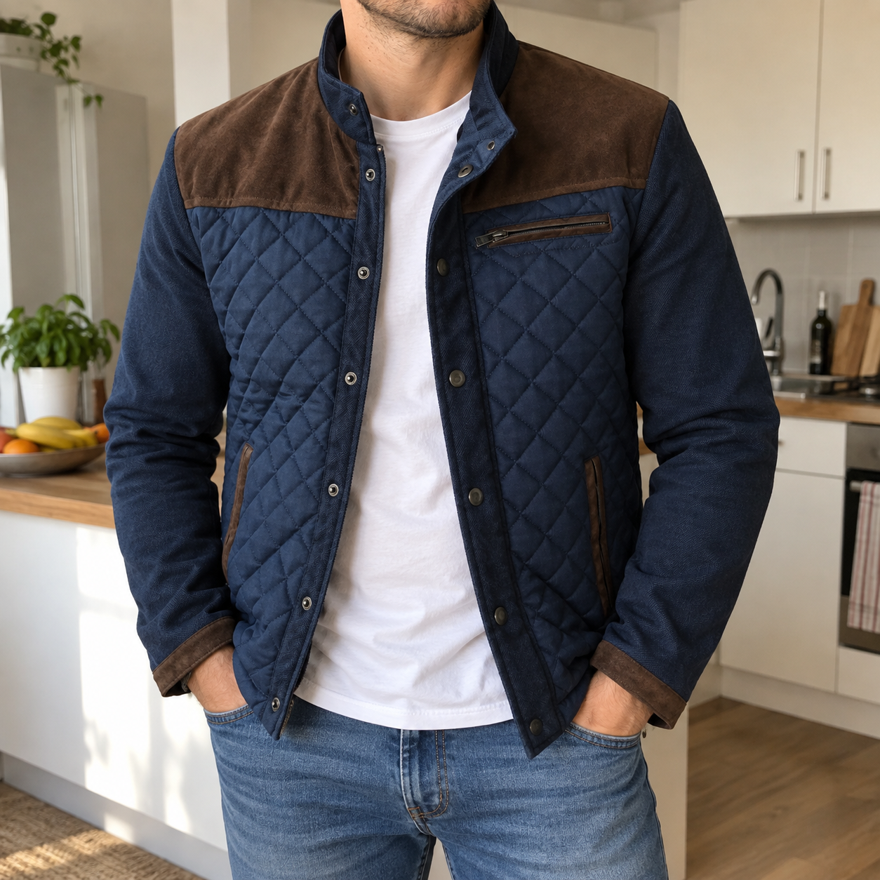 Rombo · Bomber trapuntato bicolore · foto cliente