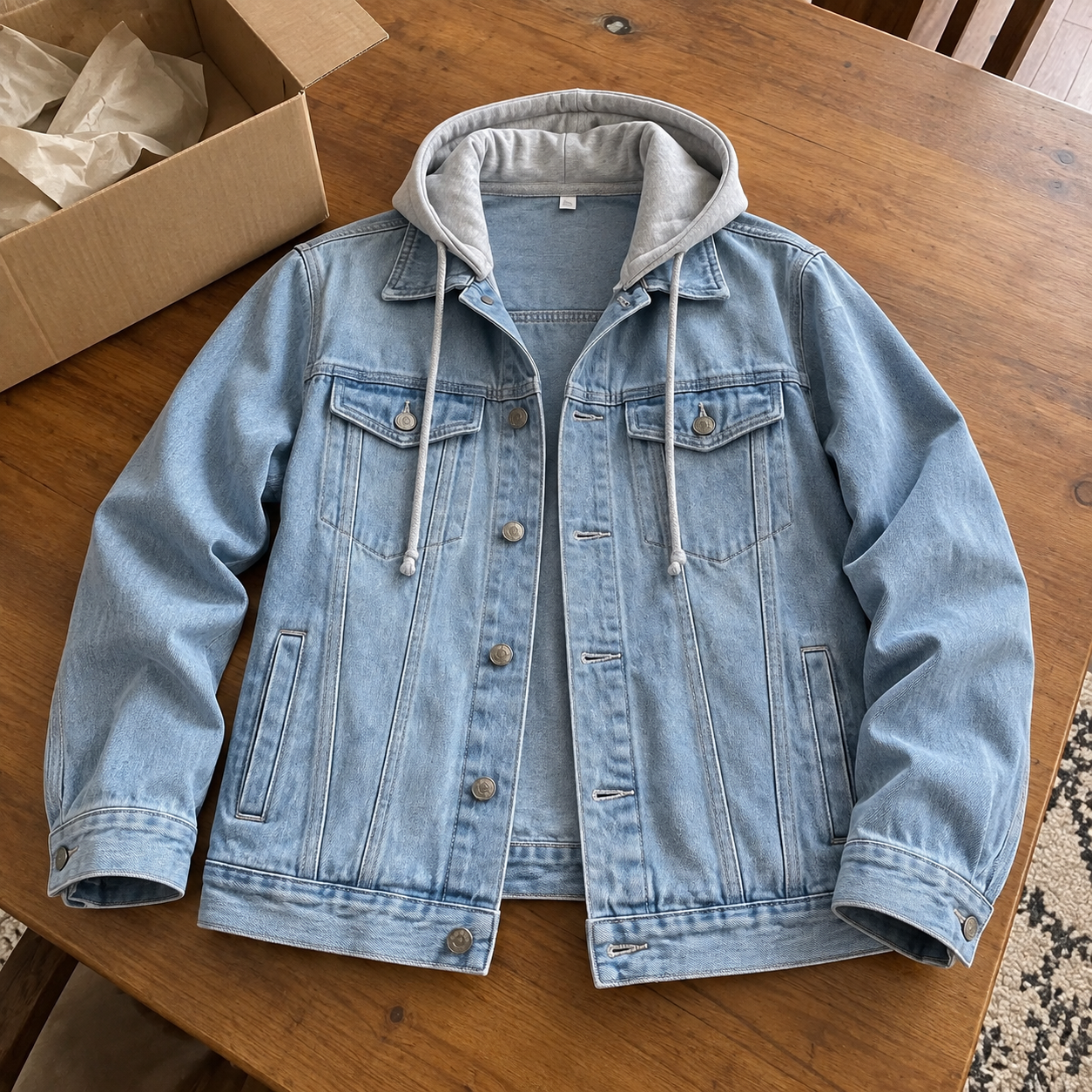 Dario · Giacca denim con cappuccio · foto cliente