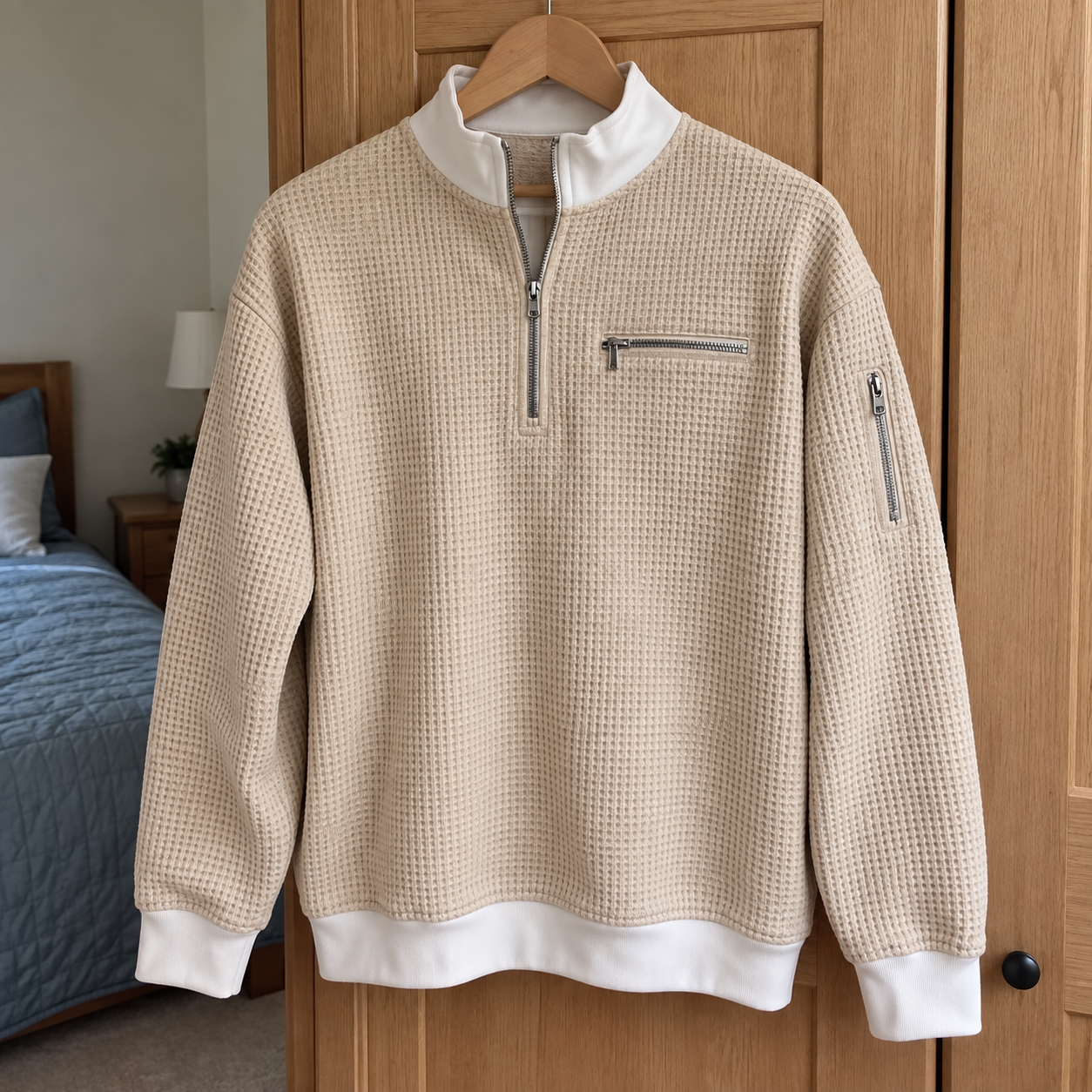 Loris · Maglia waffle con mezza zip · foto cliente